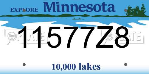11577Z8 Minnesota License Plate