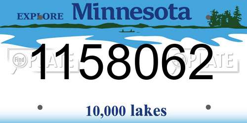1158062 Minnesota License Plate