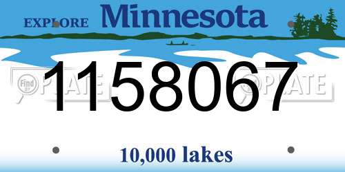 1158067 Minnesota License Plate