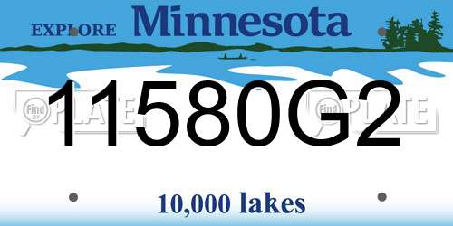 11580G2 Minnesota License Plate