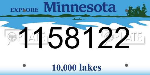1158122 Minnesota License Plate