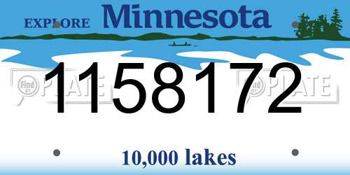 1158172 Minnesota License Plate