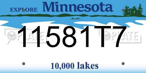 11581T7 Minnesota License Plate