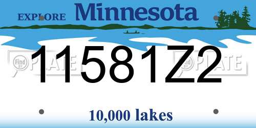 11581Z2 Minnesota License Plate