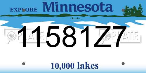 11581Z7 Minnesota License Plate