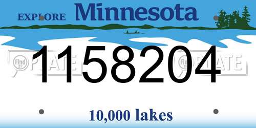 1158204 Minnesota License Plate