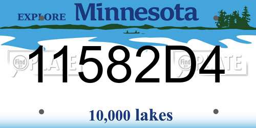 11582D4 Minnesota License Plate