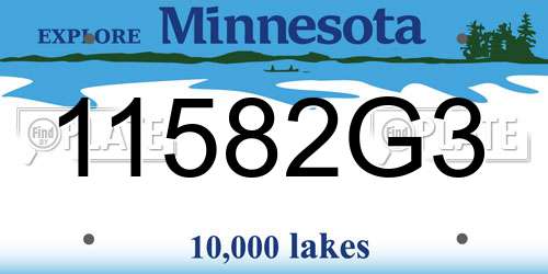 11582G3 Minnesota License Plate
