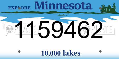 1159462 Minnesota License Plate