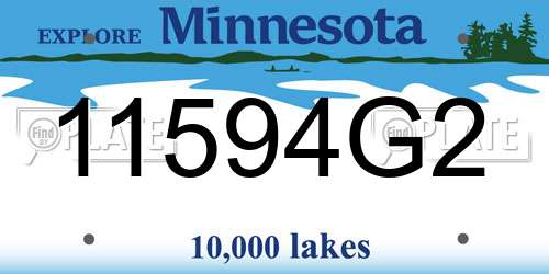 11594G2 Minnesota License Plate