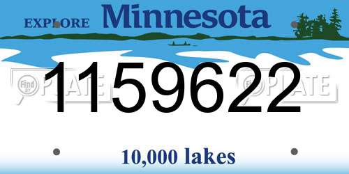 1159622 Minnesota License Plate