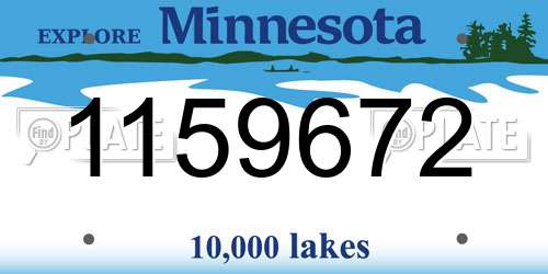 1159672 Minnesota License Plate