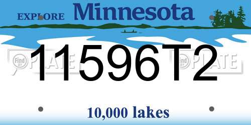 11596T2 Minnesota License Plate