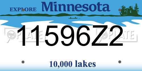 11596Z2 Minnesota License Plate