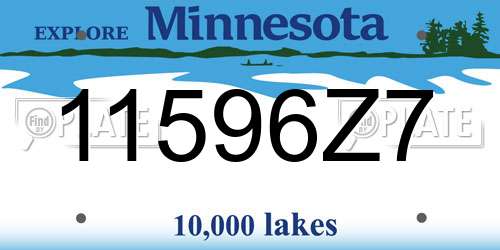 11596Z7 Minnesota License Plate