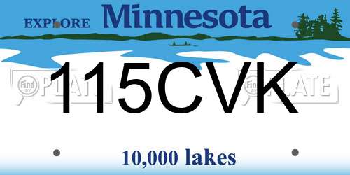 115CVK Minnesota License Plate