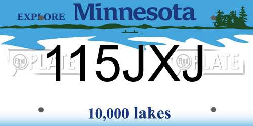 115JXJ Minnesota License Plate