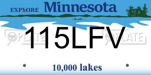 115LFV Minnesota License Plate