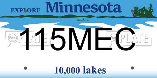 115MEC Minnesota License Plate