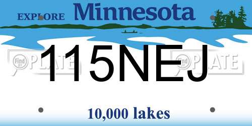 115NEJ Minnesota License Plate