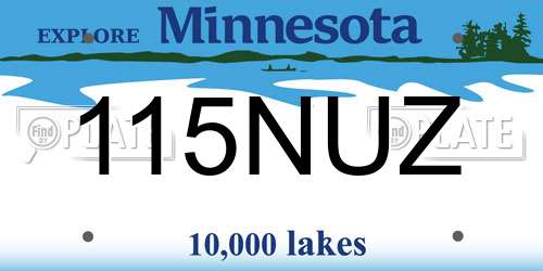 115NUZ Minnesota License Plate