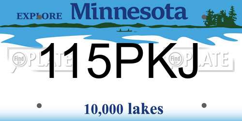 115PKJ Minnesota License Plate