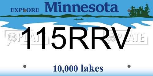 115RRV Minnesota License Plate