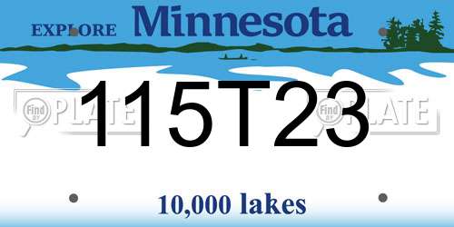 115T23 Minnesota License Plate