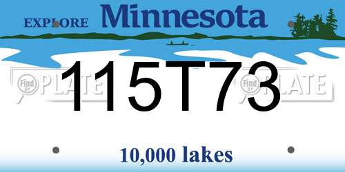 115T73 Minnesota License Plate