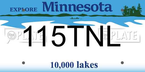 115TNL Minnesota License Plate