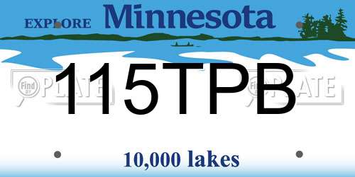 115TPB Minnesota License Plate
