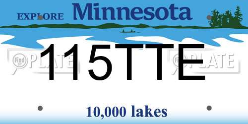 115TTE Minnesota License Plate
