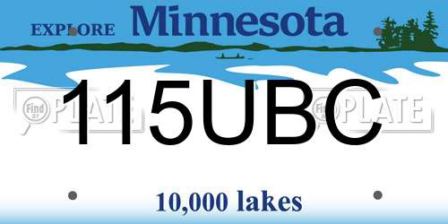 115UBC Minnesota License Plate