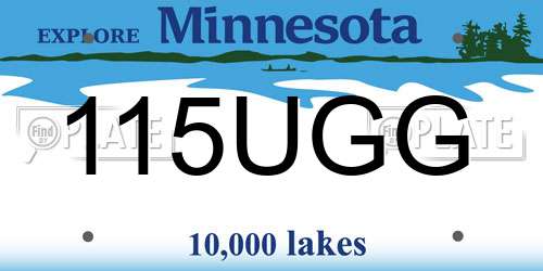 115UGG Minnesota License Plate