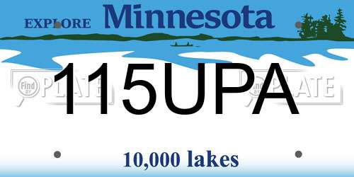 115UPA Minnesota License Plate