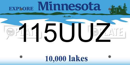 115UUZ Minnesota License Plate