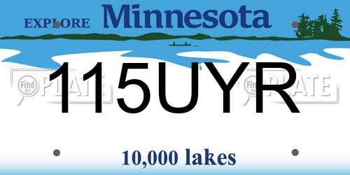115UYR Minnesota License Plate