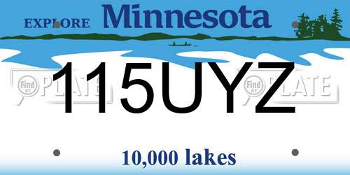 115UYZ Minnesota License Plate