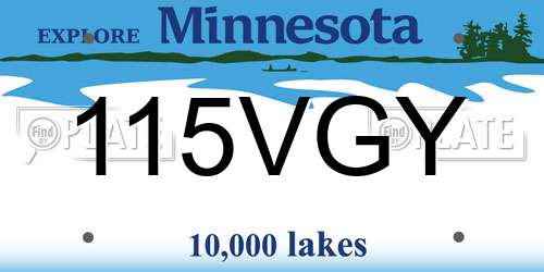 115VGY Minnesota License Plate