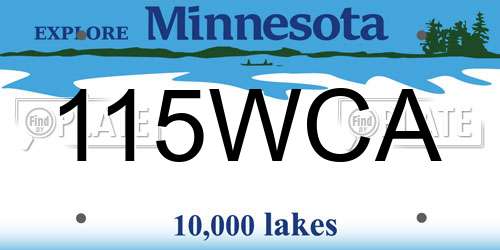 115WCA Minnesota License Plate