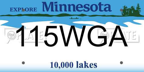 115WGA Minnesota License Plate