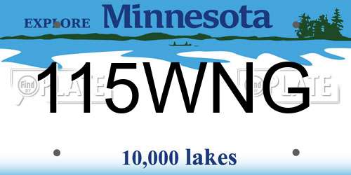 115WNG Minnesota License Plate