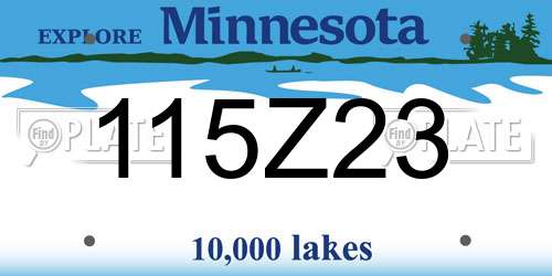 115Z23 Minnesota License Plate
