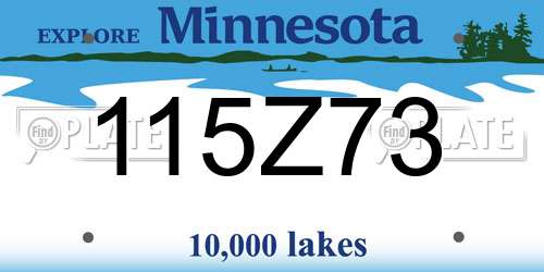 115Z73 Minnesota License Plate