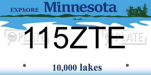 115ZTE Minnesota License Plate
