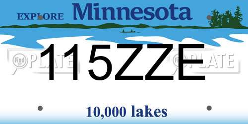 115ZZE Minnesota License Plate