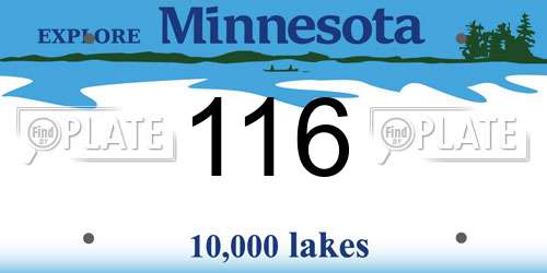 116 Minnesota License Plate