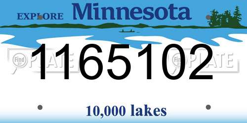 1165102 Minnesota License Plate