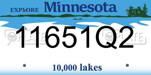 11651Q2 Minnesota License Plate