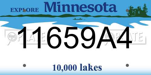 11659A4 Minnesota License Plate
